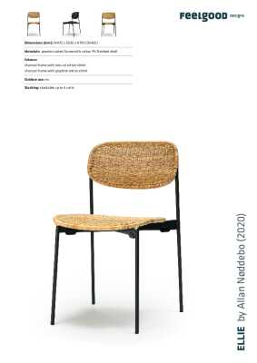 : Ellie Indoor Chair Natural Rattan Seat Charcoal Frame by FeelGood Designs